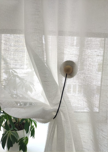 Полулен декоративный "Сетка-вуаль" цв.белый, ш.2.60м, лен-53%, хлопок-47%, 90гр/м.кв