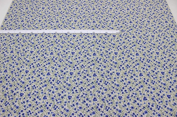 Полулен "Душистые васильки" (на т.суровом), ш.1.5м, лен-30%, хлопок-70%, 140гр/м.кв