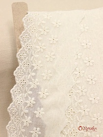 Шитье цв.кремовый (общая ширина 85мм, ширина вышивки 55мм), хлопок-100%, батист