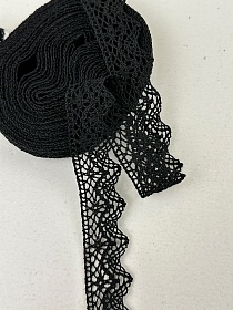 Кружево цв.черный, ш.32мм, хлопок-90%, п/э-10%, 10м, рис.031/26