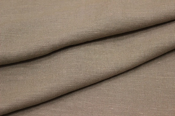 Лен с вискозой с эффектом мятости цв.Светло-кофейный с оливковым оттенком,  ш.1.45м