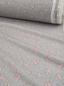 Муслин Премиум двухслойный гладкий "Майский вальс" цв.серо-голубая дымка, ш.2.5м, хлопок-100%, 120гр/м.кв