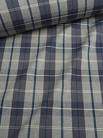 Фуле "Клетка" цв.серо-фиолетовый/бежевый, ш.1.45м, хлопок-100%, 140гр/м.кв