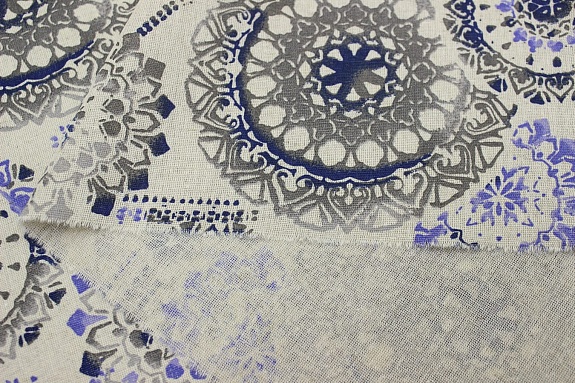 Полулен "Мистерия" цв.фиолетово-синий (на суровом), ш.1.5м, лен-30%, хлопок-70%, 140г/м.кв