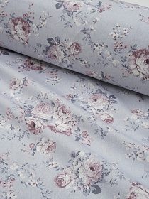 Сатин "Симфония букета" цв.св.серо-фиолетовый, ш.2.35м, хлопок-100%, 110гр/м.кв