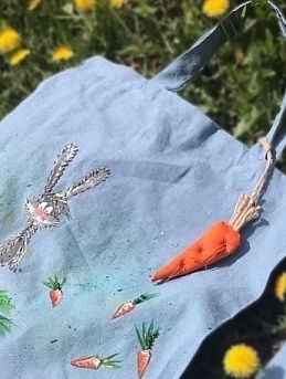 Шопперы из полульна с нанесенным рисунком