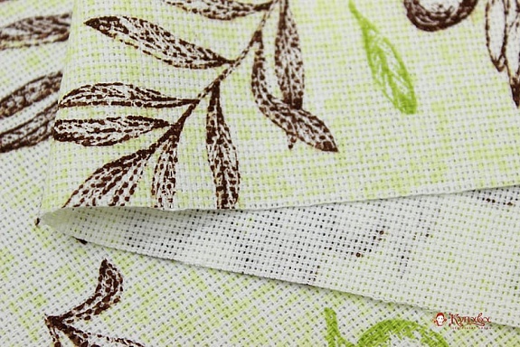 Рогожка "Коричневые/салатовые оливки", ш.1.50м, хлопок-100%, 165гр/м.кв