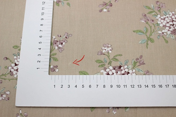 Сатин "Аромат сирени" цв.бежево-кофейный, ш.2.35м, хлопок-100%, 110гр/м.кв