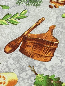 Вафельное полотно "Дубовый веник" цв.серый, ш.1.5м, хлопок-100%, 150гр/м.кв