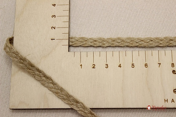 Тесьма плетеная, 8мм, джут-100%