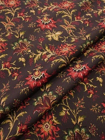 Плательный хлопок Цифр.печать "Алая краса" цв.коричневый, ш.1.45м, хлопок-100%, 170гр/м.кв