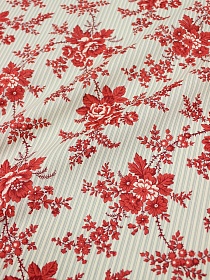 Импорт. хлопок "Ренессанс" цв.красный, ш.1.45м, хлопок-100%, 100гр/м.кв