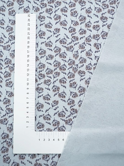 Теплый хлопок "Душистые соцветия" цв.св.серо-голубая дымка, СОРТ2, ш.1.5м, хлопок-100%, 160гр/м.кв