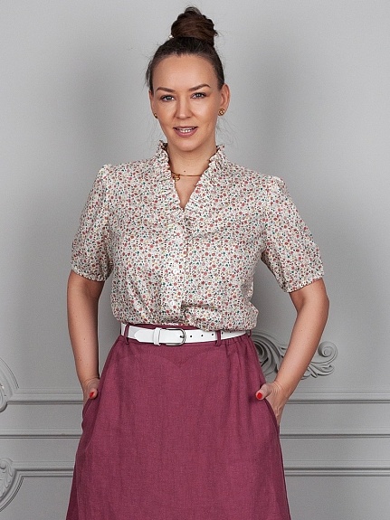 Блуза из импортного хлопка "Летний каприз" 