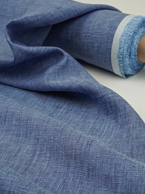 Лен сорочечный с умягчением цв.Фиолетово-голубой меланж, ш.1.5м, лен-100%, 125гр/м.кв