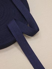 Лента киперная цв.винтажный чернильно-фиолетовый, ш.18мм, хлопок-100%