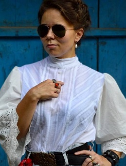Блуза винтаж из фактурного хлопка