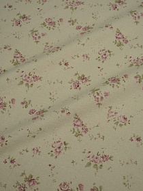 Теплый хлопок "Розовый винтаж" цв.бежево-оливковый, ш.1.5м, хлопок-100%, 160гр/м.кв