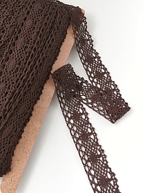 Кружево цв.шоколад, ш.40мм, хлопок-90%, п/э-10%, рис.192/10