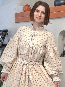 Нежное платье из теплого хлопка "Милые букетики"