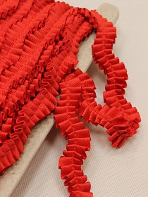 Тесьма плиссе "Волна" цв.алый, ш.20мм, п/э-100%