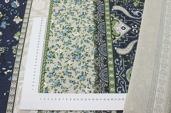 Полулен "Шанита" цв.синий,  ш.1.5м, лен-30%, хлопок-70%, 145гр/м.кв