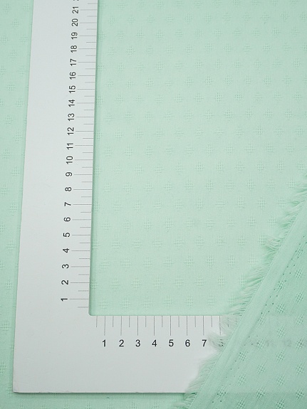 Фактурный хлопок "Ромбики мережка" цв.Нежная мята , ш.1.4м, батист, хлопок-100%, 60гр/м.кв