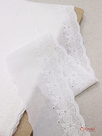 Шитье цв.молочно-белый (общая ширина 90мм, ширина вышивки 50мм), хлопок-100%, батист