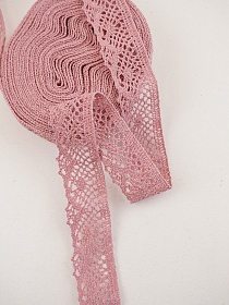 Кружево цв.дымчатая роза, ш.30мм, хлопок-90%, п/э-10%, 10м, рис.111/12