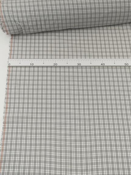Вареный (стираный) хлопок "Клетка" цв.светло-серый, ш.2.5м, хл-100%, 110гр/кв.м