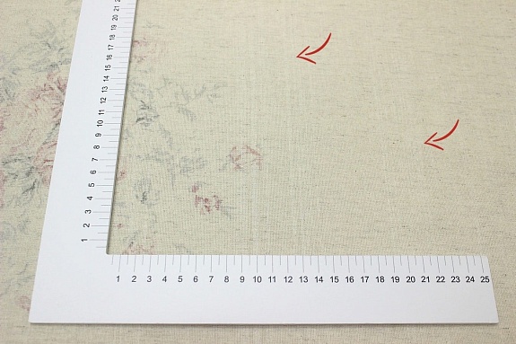 Полулен "Поллианна (коралловые цветы)" (на суровом), СОРТ2, ш.1.5м, лен-30%, хлопок-70%, 147гр/м.кв