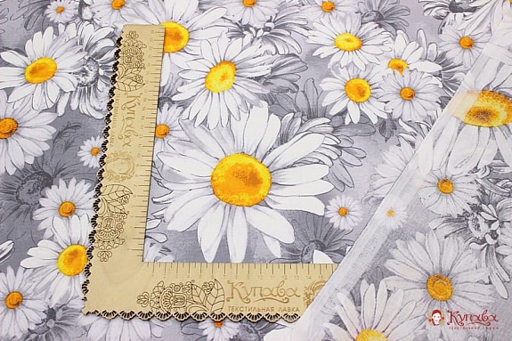 Перкаль "Ромашковое поле", ш.2.2м, хлопок-100%, 110гр/м.кв