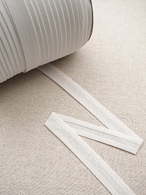 Косая бейка цв.Белый, ш.15мм, хлопок-100%