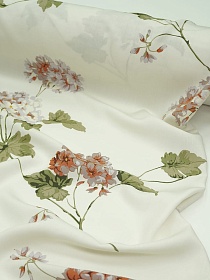 Штапель "Ароматная гортензия " цв.ванильный, ш.1.45м, вискоза-100%, 115гр/м.кв