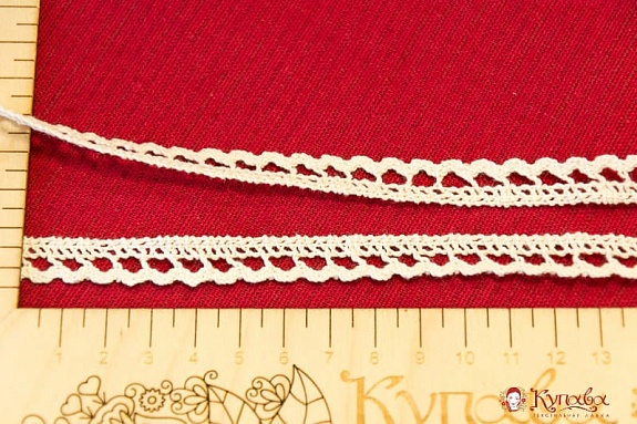 Кружево хлопок-90%, п/э-10%, 12мм, цв.молочный