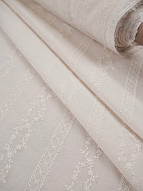 Шитье "Цветочное плетение" цв.кремовый, ш.1.4м, батист, хлопок-100%, 80гр/м.кв