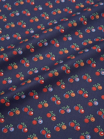 Перкаль "Волшебные яблочки" цв.сине-фиолетовый, СОРТ2, ш.1.5м, хлопок-100%, 120гр/м.кв