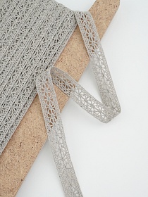 Кружево цв.серо-бежевый с оливковым оттенком, ш.15мм, хлопок-90%, п/э-10%, рис.099/5