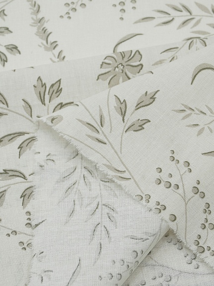 Перкаль "Луговые стебельки" цв.молочно-бежевый, ш.2.2м, хлопок-100%, 105гр/м.кв