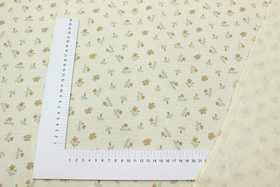 Муслин двухслойный с эф.жатости "Агнешка" цв.шампань, ш.1.35м, хл-100%, 120гр/м.кв