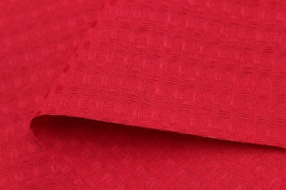 Вафельное полотно "Крупная клетка" цв.красная малина, ш.1.5м, хлопок-100%, 200гр/м.кв