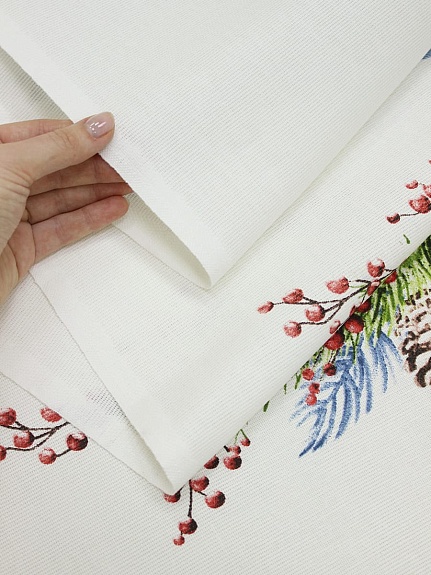 Рогожка "Олени в зимнем лесу", ш.1.5м, хлопок-100%, 150гр/м.кв, раппорт 63см