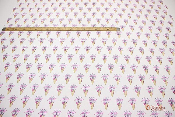 Поплин "Зайки - лакомки", СОРТ2, ш.1.5м, хлопок-100%,105гр/м.кв