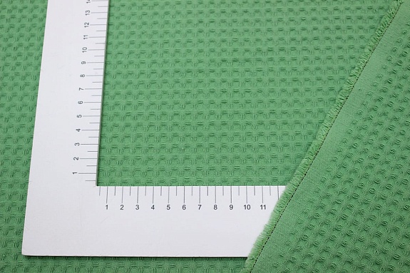 Вафельное премиум-полотно "Italy" цв.Аспарагус, ш.1.5м, хлопок-100%, 240гр/м.кв 