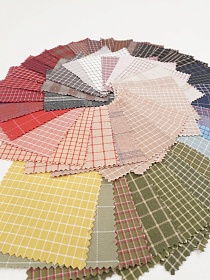 Комплект образцов "Пестрядь клетка" №3 (средняя, крупная)