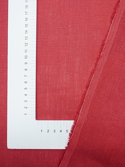 Лен костюмный с умягчением цв.Винтажно-красный, ш.1.5м, лен-100%, 190гр/м.кв