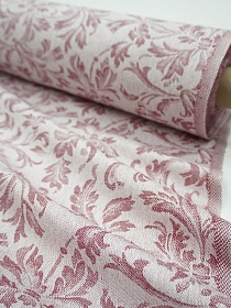 Полульняной жаккард "Перепев" цв.бордовый, ш.1.6м, лен-50%, хлопок-50%, 210гр/м.кв