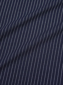 Мерный лоскут(ткань в отрезах) Пестрядь "Средняя полоска на чернильно-синем" ш.1.4м, хлопок-95%, п/э-5%, 145гр/м.кв