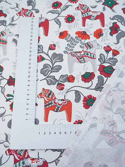 Рогожка "Городецкая лошадка", ш.1.5м, хлопок-100%, 165гр/м.кв