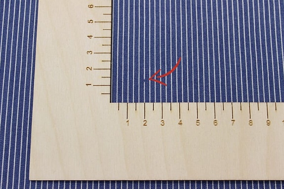 Джинсовая ткань "Тонкая полоска на джинсе", Сорт2, ш.1.48м, хлопок-85%, п/э-15%, 140гр/м.кв
